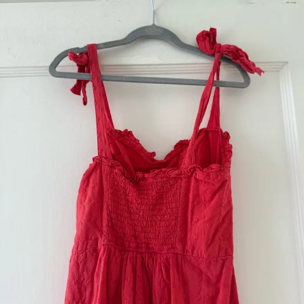 NSR Red Sleeveless Sweetheart Neckline Midi Dress with Tie Straps size XSmall - Image 4