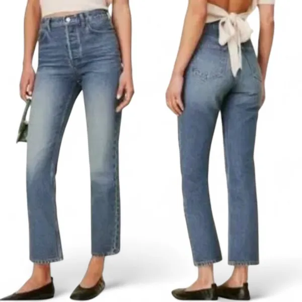 Reformation Hanna Mid Rise Jeans Blue Relaxed Straight 90s Vintage Fit Denim 26 - Image 2