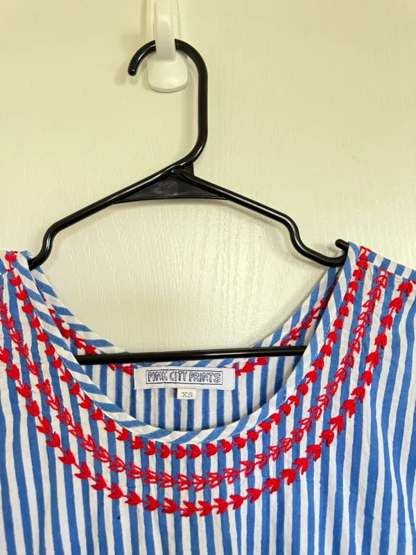 Tuckernuck Pink City Prints Blue Striped Mini Dress - Image 4