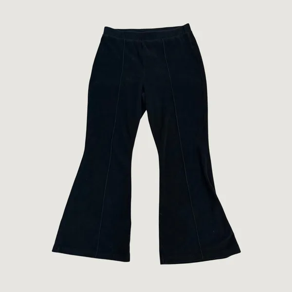 Aerie Ribbed Velvet Flare Pull On Pants L Wide Leg Lounge Boho - Image 2