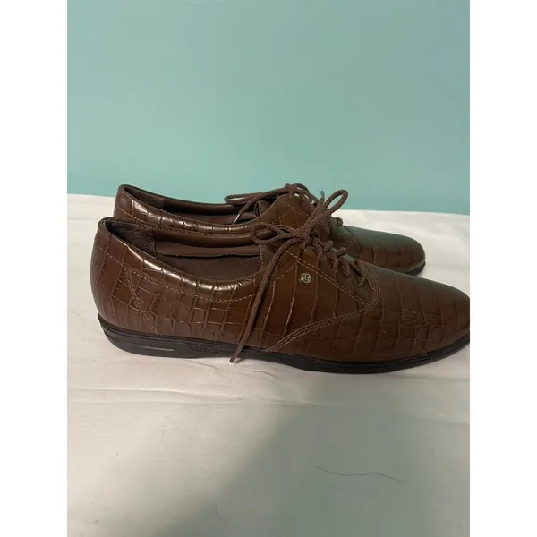 Easy Spirit Brown Leather Lace Up Loafers Comfort Shoes Women's‎ 7.5 S-252 - Image 2