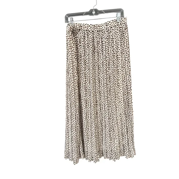Joie Womens Large Brown Cream Abstract Animal Print Pleated‎ Maxi Skirt Elastic - Image 2