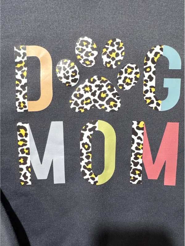 Sassy SHEIN Dog Mom Cropped Hoodie - Size L, 100% Polyester - Image 2