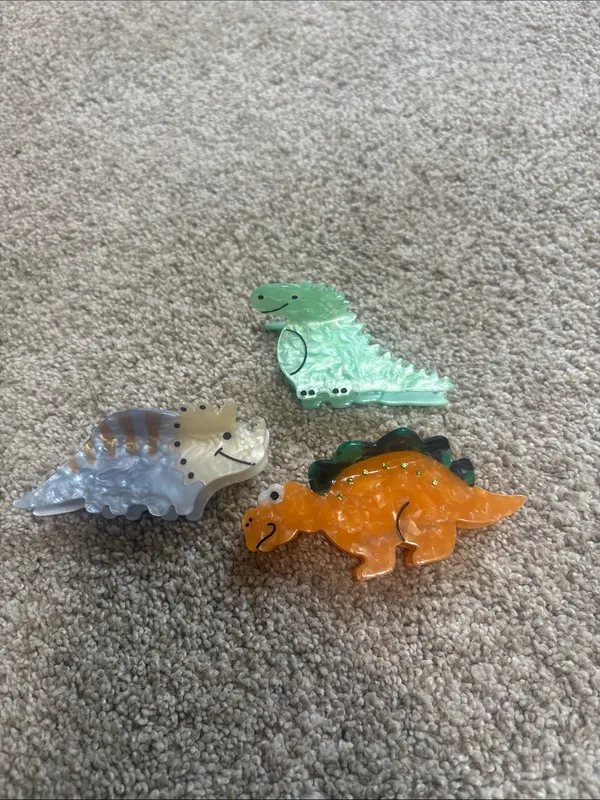Urban Outfitters Set of 3 Dinosaur Hair Clips - Image 2