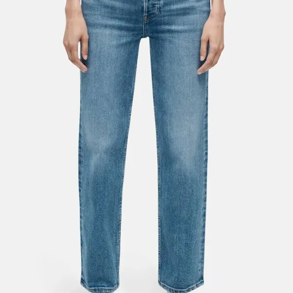 Re/Done Light Wash High Rise 70s‎ Stove Pipe Jeans - Image 2