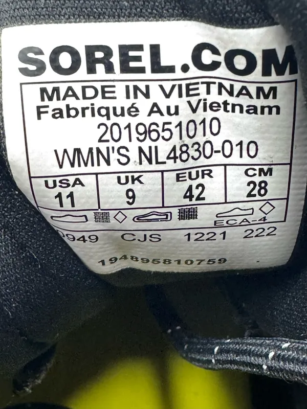 Sorel Black Kinetic Breakthru Tech Lace Athletic Boots Women's Size 11 - Image 9