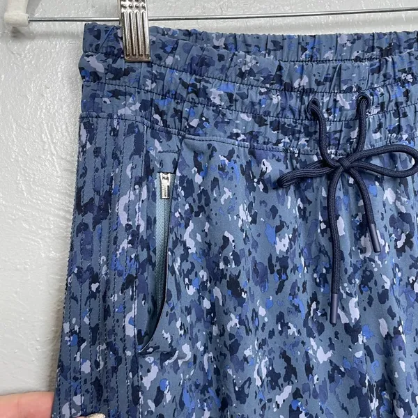 Athleta Women 2 Blue Avenue Printed Wide Leg Crop Pants Lightweight Athleisure - Image 4