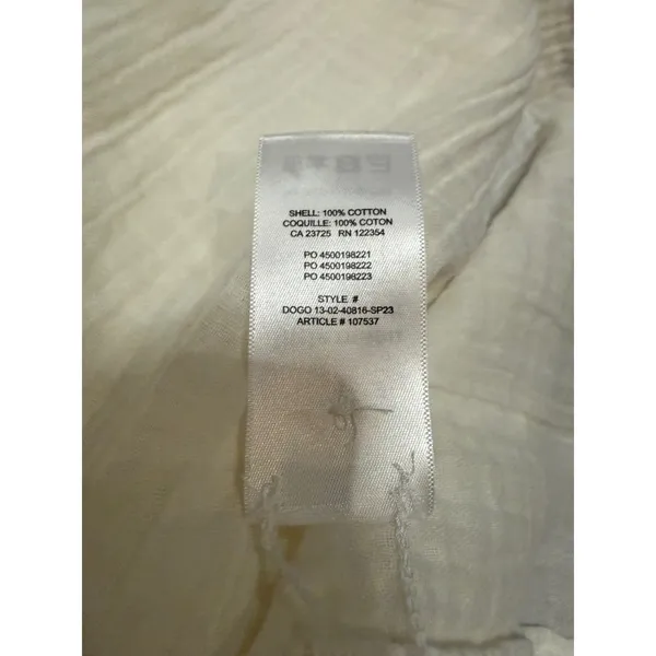 Aritzia Little Moon Sofia White Crinkle Gauze Button Blouse XS Relaxed Boho Top - Image 9