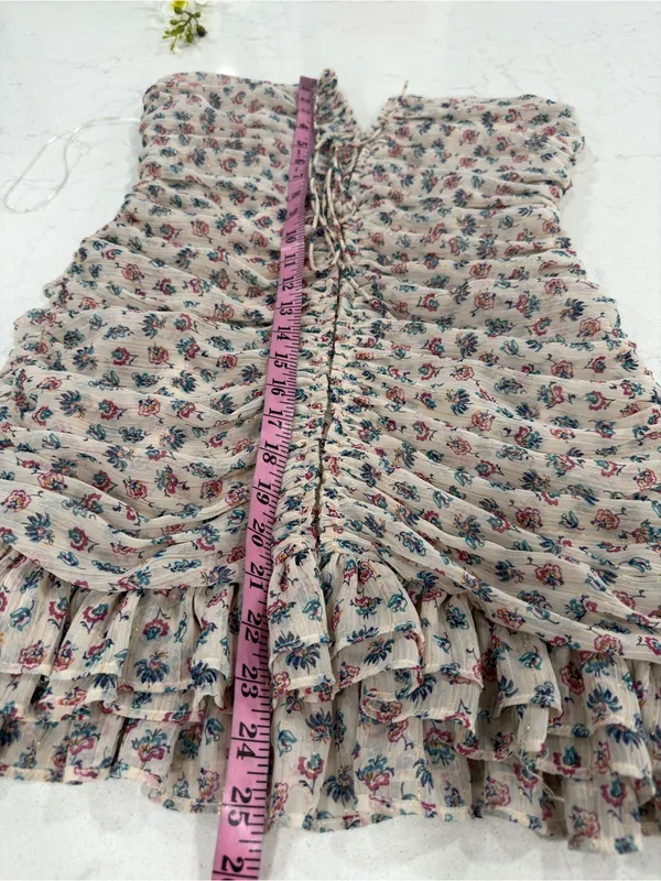 Zara Pale Floral Halter Ruched Mini Dress - Image 7