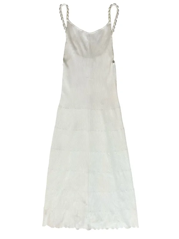 House of Harlow Women’s Ivory Cloud Dancer Pearl Strap White Knit Midi Dress S - Image 10