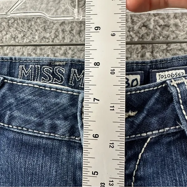 Miss Me Low Rise Skinny Jeans Gold Sequin‎ M Pockets Western Women's 30 x 31.5 - Image 7