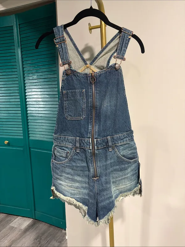 Free People Sunkissed Short Overalls, Sz 4 NWT - Image 5