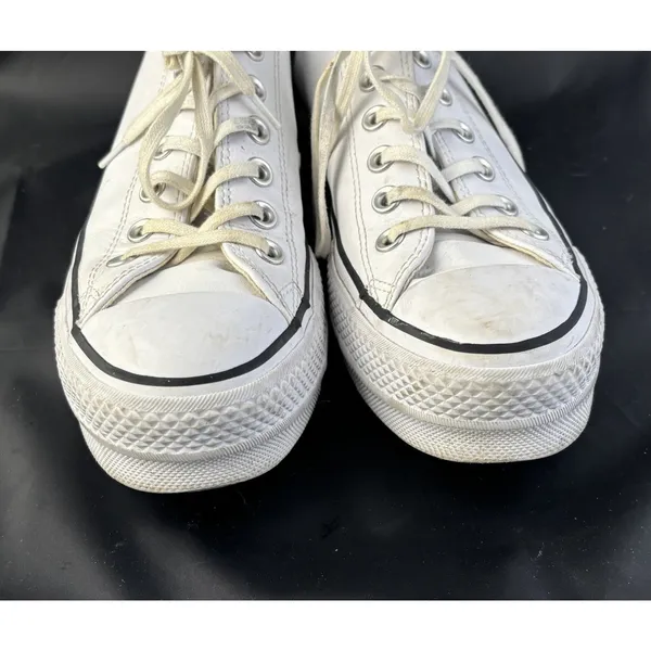 Converse Chuck Taylor All Star Low Top Leather Platform Sneakers White 7 Women’s - Image 5