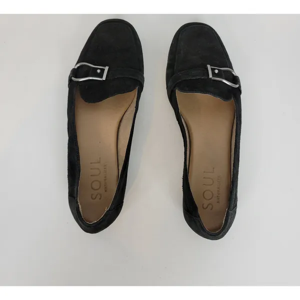 SOUL Naturalizer Lindsay‎ Womens Shoes Size 9 Black Suede Leather Slip On Flats - Image 5
