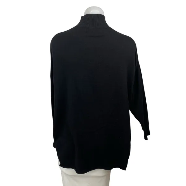 MNG Mango Women's Black Long Sleeve Turtleneck Knit Longline Sweater Top Size S - Image 4