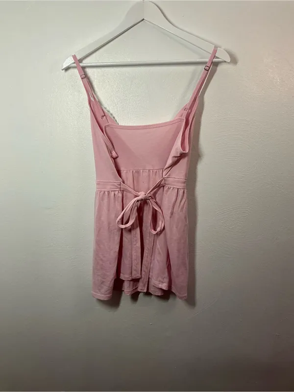 Hollister Light Pink Lace-Trim Wrap Tie Tank Size XL - Image 2