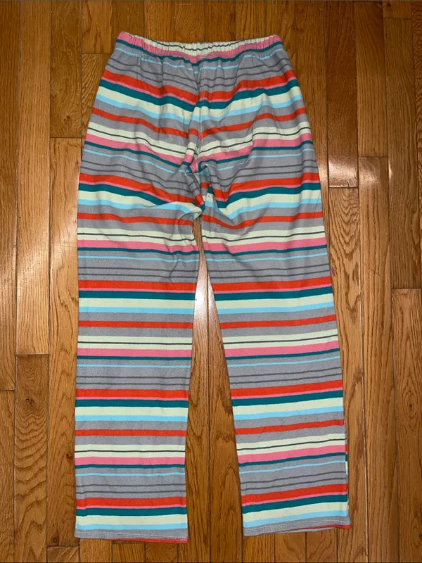 Fleece Multi-Colored Striped Pajama Pants - Image 3