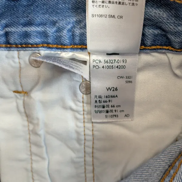 Levis 501 Original Women Light Wash Distressed Cut Off Denim Shorts Size 26‎ - Image 6