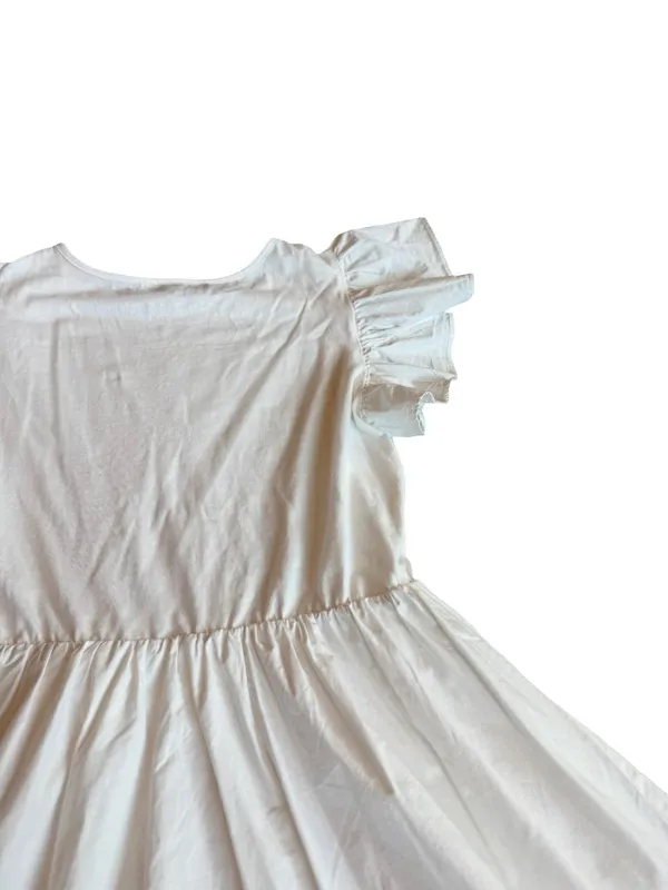 En Saison White A-Line Dress Flowy Sleeves Cotton Blend Stretch Size Medium - Image 13