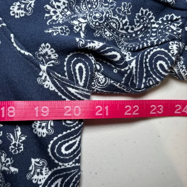 Ann Taylor Blue Bandana‎ 100% Cotton Top Balloon Sleeves Medium Casual - Image 6