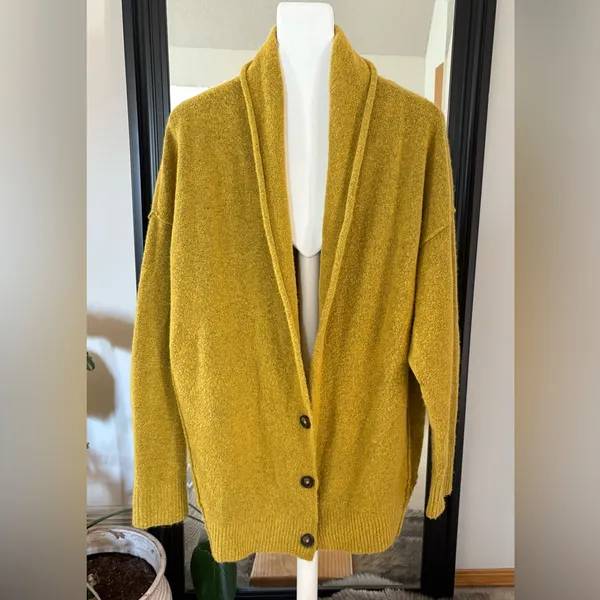 FREE PEOPLE Eucalyptus Cardigan Rainbow Heart Sweater - Image 4