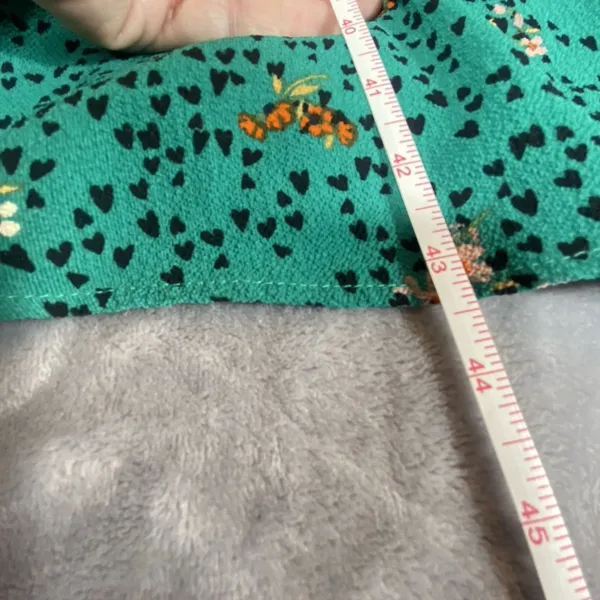 Bebop Floral Midi Dress‎ L XL Flutter Sleeve Babydoll Cottagecore Smocked Green - Image 14