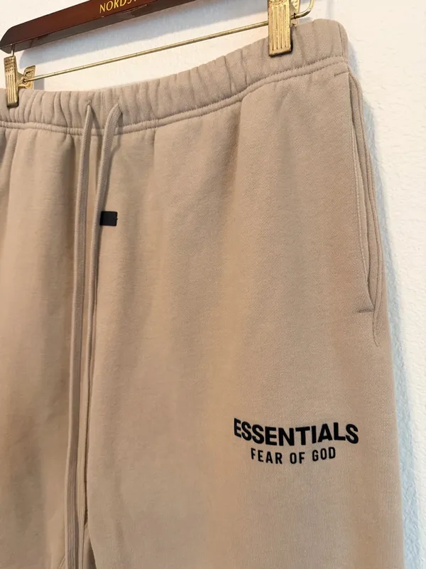 Fear of God Essential fleece Sweatpants color beige, straight leg size M Unisex - Image 9
