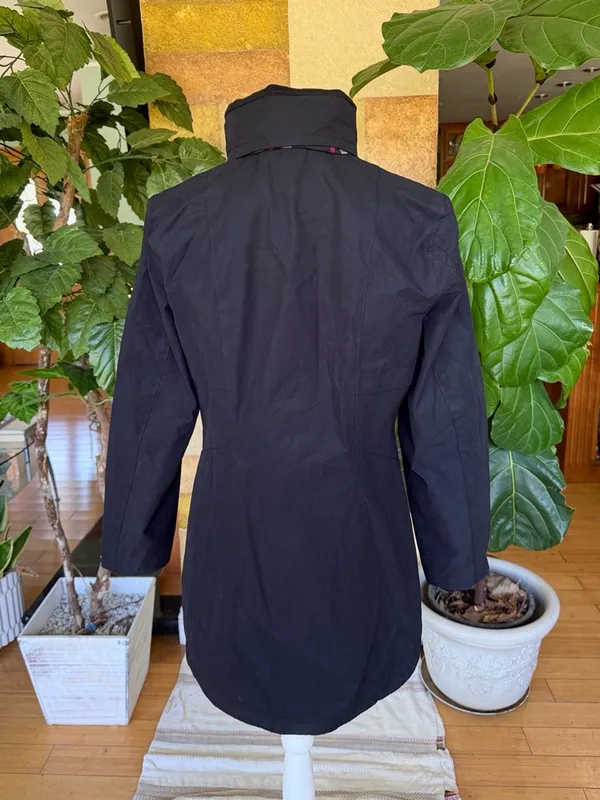 NEW Pendleton Women's Removable Hood Plaid Lining Zip Black Rain Jacket, Size M - Image 7