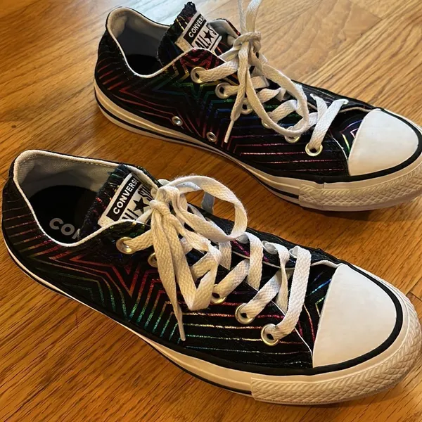 Converse Chuck Taylor All Star Ox "All Of the Stars" Women Shoes Black-White- 7M - Image 13