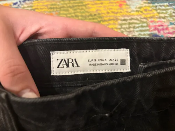 Zara Black Wrap Denim Skort - Image 3