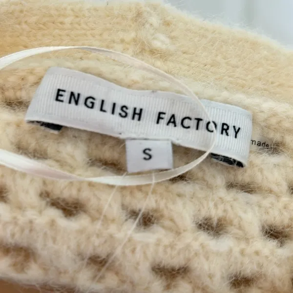 English Factory Cream Open Knit Cardigan - Image 7