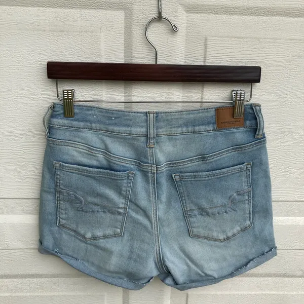 American Eagle Womens Shorts Denim Jean High Rise Roll Cuff Size 10 - Image 3