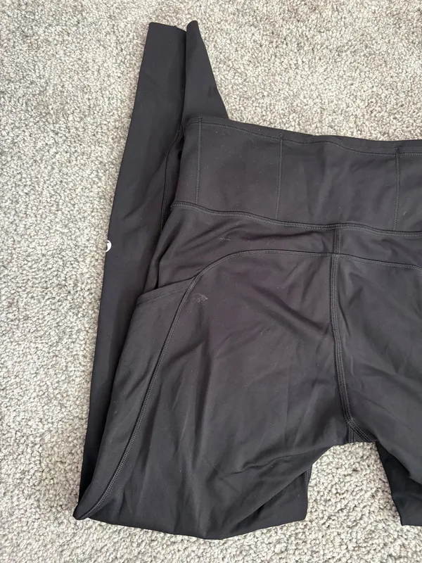 Black Lululemon leggings with an adjustable waistband - Image 4