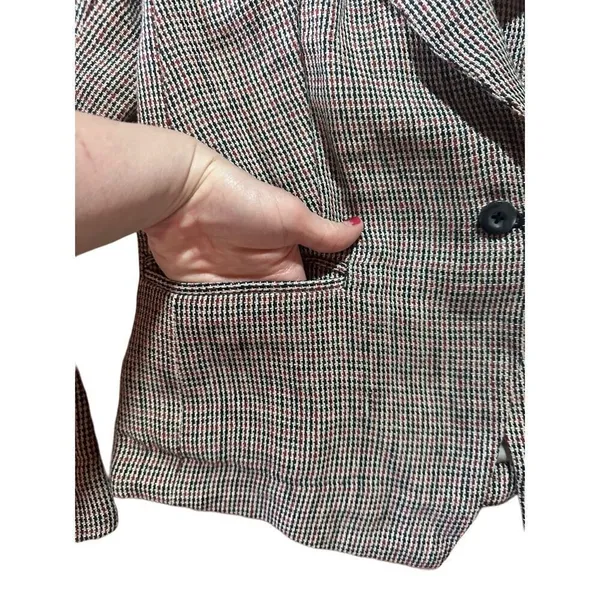 Free People Chess Blazer Garnet Linen‎ Long Sleeve Single Button Closure Small - Image 9