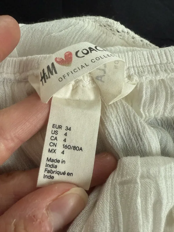 H&M + Coachella Cream Lace PomPom Off The Shoulder Top - Image 7