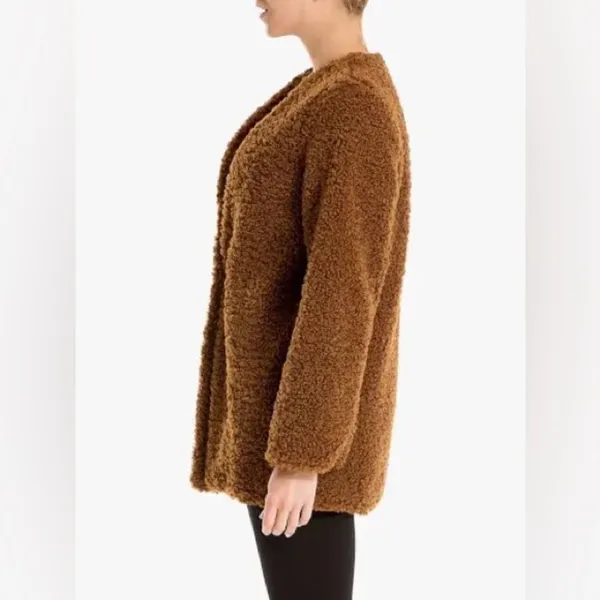 Max Studio Faux Fur Brown-rust Teddy coat size medium - Image 2