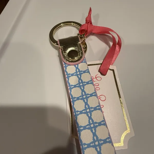 Lilly Pulitzer Strap Keychain Frenchie Blue Caning New With Tags - Image 4