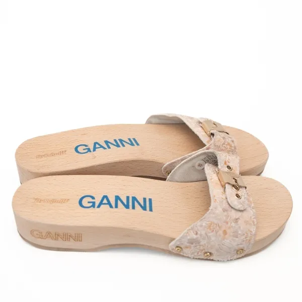 Ganni X Scholl Pescura Heel‎ Wooden Clogs - Image 11