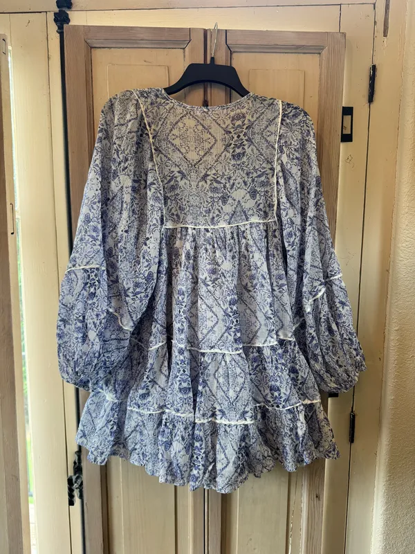 Blue and white mini dress - Image 2
