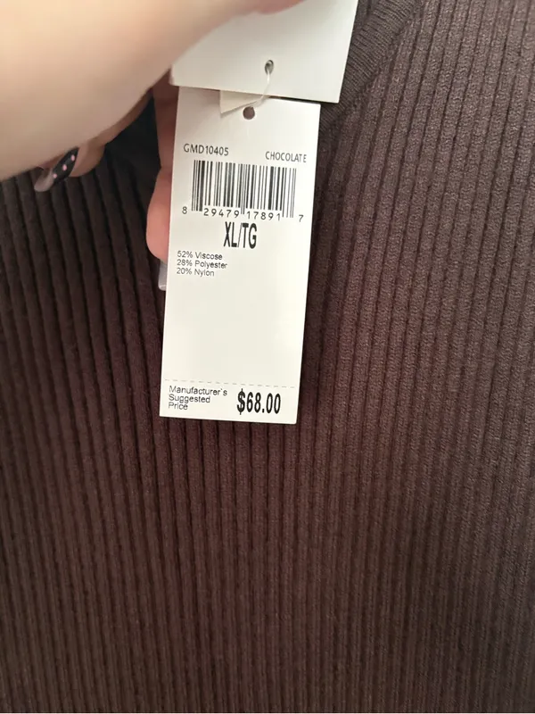 NWT Magaschoni Chocolate Brown Ribbed Sleeveless Midi Sweater Dress XL - Image 3
