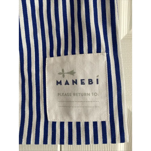 Manebi Bag Canvas Blue Striped Duster Bag Travel on Go‎ -Set of Two Drawstring - Image 2