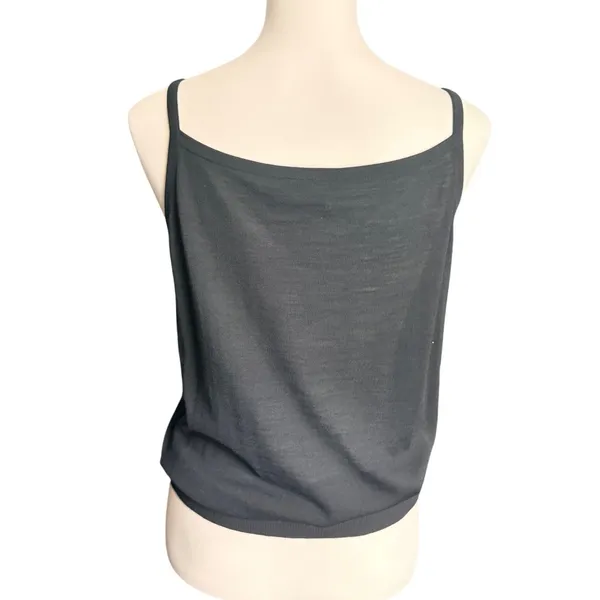 St. John Womens Black Wool‎ Blend Sequin Fringe Knit Camisole Top Size M - Image 3