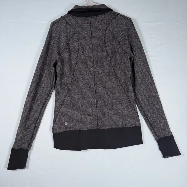 Lululemon Size-12 Womens Runderful Black Heather 1/2 Zip Pullover‎ Sweater - Image 4