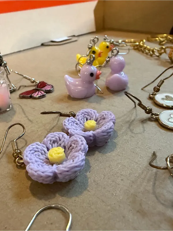 Playful Dangle Earrings for Kids Red - Image 7
