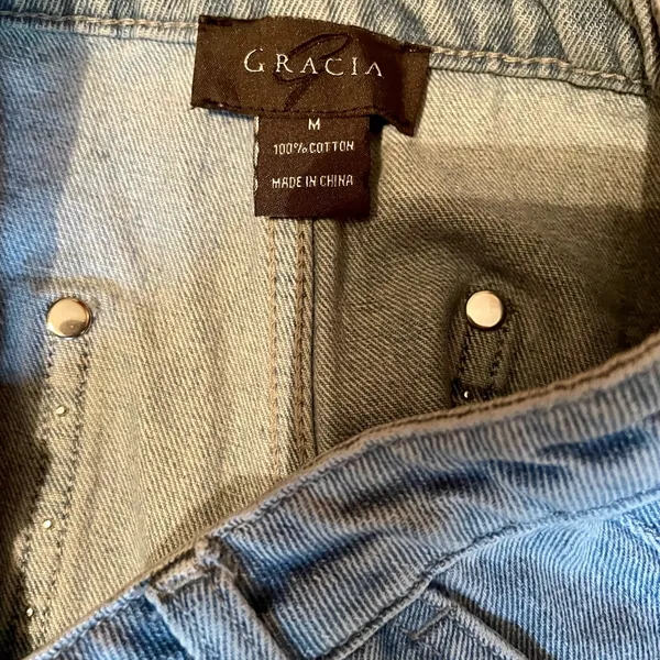 Gracia Blue Jean Shorts with Studded Detail - Image 3