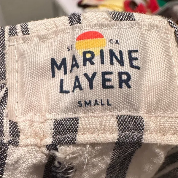 Marine Layer Allison Cropped‎ Pants Black White Stripe Size Small Casual Travel - Image 4