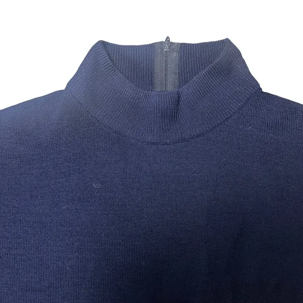 Vintage Pendleton Navy Blue Mock Neck Virgin Wool Top - Image 2