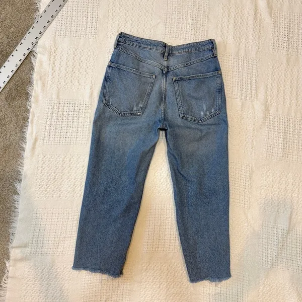 We the Free People 27 tapered cropped distressed button fly jean J2 2728 - Image 5