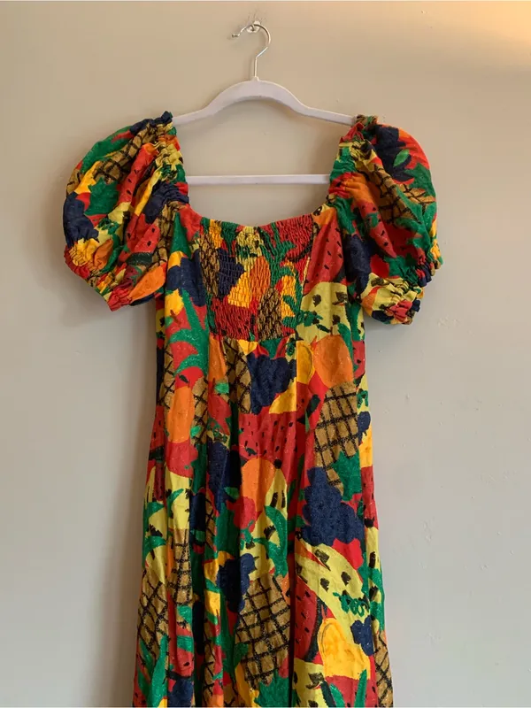 FARM Rio Fruit Salad MIDI Dress Women Size Small Summer Beach Outfit - Image 4