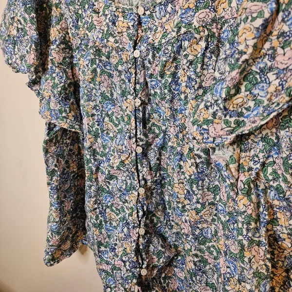 Old Navy Oversized Springtime Floral-Print Square-Neck Top Casual Multicolor - Image 3